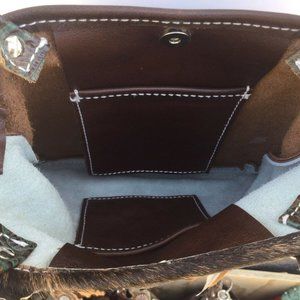 Western Native Turquoise Tooled Leather Handbag